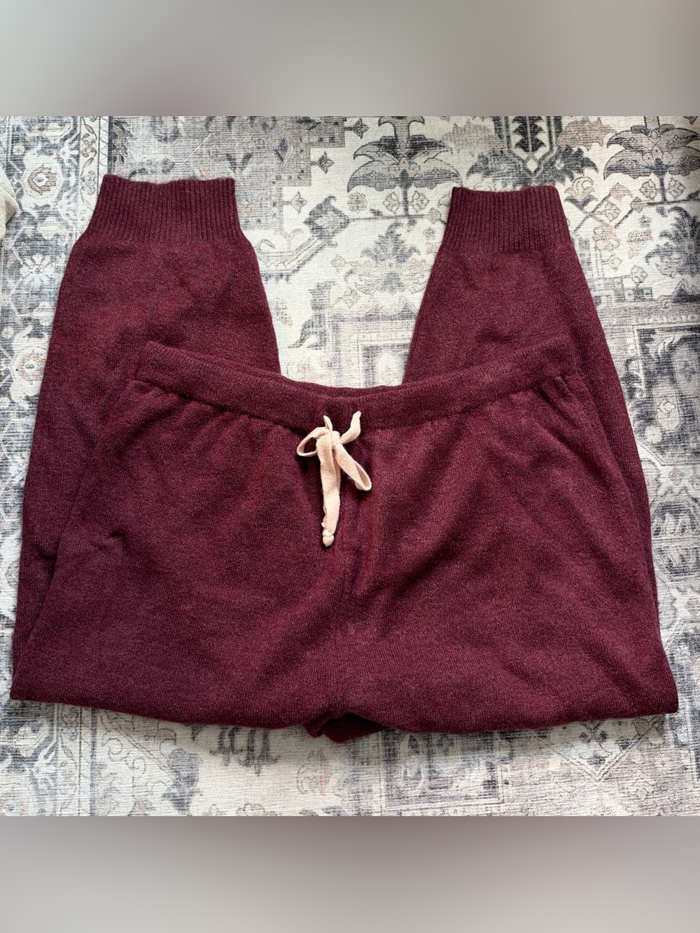 Anthropologie Daily Practice Huddle Up Pop Cord Knit Joggers Plum 3X